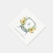 ヒマワリ結婚の紋章 | シャワー | カクテルナプキン スタンダードカクテルナプキン (角)