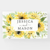 ヒマワリ結婚の飾り旗 横断幕 (横)