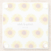 ヒマワリ結婚イエローホワイトフローラ ガラスコースター (裏面)