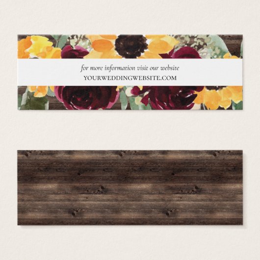 ヒマワリ結婚ウッドのWebサイト挿入カードミニ (正面&裏面)