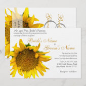 ヒマワリ結婚フローラ 招待状 (正面/裏面)