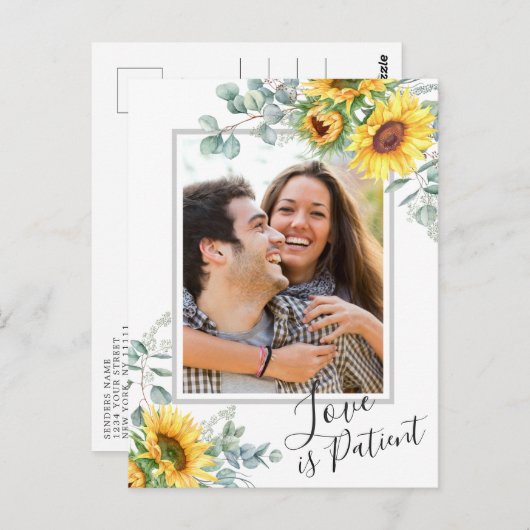 ヒマワリ結婚ユーカリ写真の計画の変更 ポストカード (正面/裏面)