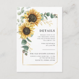 ヒマワリ結婚ユーカリ葉詳細 エンクロージャーカード