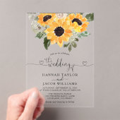 ヒマワリ結婚ユーカリ アクリル招待状 (インサイチュ (ポータブル))