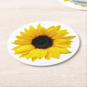 ヒマワリ結婚ーブライダルシャワー ラウンドペーパーコースター (アングル)