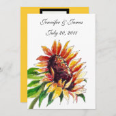 ヒマワリ結婚式招待状前面 招待状 (正面/裏面)