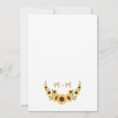 ヒマワリ結婚式招待状素朴- Summer Flora 招待状 (裏面)