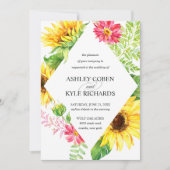 ヒマワリ結婚式招待状黄色 招待状 (正面)