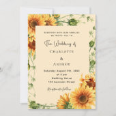 ヒマワリ結婚花模様 招待状 (正面)