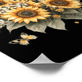 ヒマワリ絵を描の植物性花束 ポスター (角)