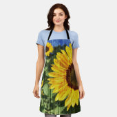 ヒマワリ絵を描スフェンス エプロン (着用した状態)