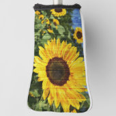 ヒマワリ絵を描スフェンス ゴルフヘッドカバー (回転90)
