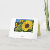 ヒマワリ絵を描スフェンス ノートカード (裏面)