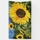 ヒマワリ絵を描フェンス 横断幕 (縦)