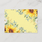 ヒマワリ緑の森林動物おむつラッフル エンクロージャーカード (裏面)