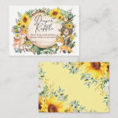 ヒマワリ緑の森林動物おむつラッフル エンクロージャーカード (正面/裏面)