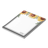 ヒマワリ縁どモノグラムの色 ノートパッド (回転)