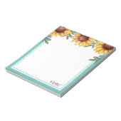 ヒマワリ縁どモノグラムの色 ノートパッド (回転)