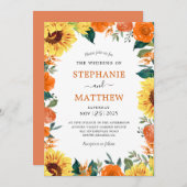 ヒマワリ縁ど結婚サンゴ 招待状 (正面/裏面)