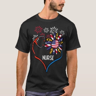 ヒマワリ聴診器ナース7月RN第4回  Tシャツ