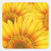 ヒマワリ背景シール スクエアシール (正面)