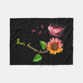 ヒマワリ脳動脈瘤認識度 フリースブランケット (正面(横))