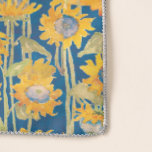 ヒマワリ色水彩フローラ スカーフ<br><div class="desc">このシフォンスカーフで、スタイルで服にフローラをつけなさい。このデザインは、水彩の黄色いひまし絵を描花が青色の背景に庭鮮やか園を描いている。世界的に有名なアーティストのデザイン©Tim Coffey.</div>