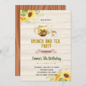 ヒマワリ茶パーティの招待状 サンキューカード (正面/裏面)