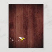 ヒマワリ茶色の木のハチブライダルシャワー (裏面)