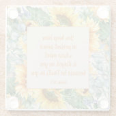 ヒマワリ葉の聖句保完全平和 ガラスコースター (裏面)