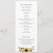 ヒマワリ葉オリーブ素朴結婚ズ プログラム (裏面)