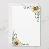 ヒマワリ葉ユーカリスモダン結婚ズ 招待状 (裏面)