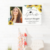 ヒマワリ葉ユーカリー卒業パーティー写真 横断幕 (インサイチュ)