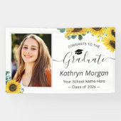 ヒマワリ葉ユーカリー卒業パーティー写真 横断幕 (横)