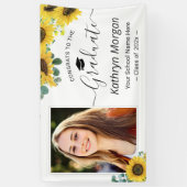 ヒマワリ葉ユーカリー卒業パーティー写真 横断幕 (縦)