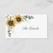 ヒマワリ葉ユーカリ結婚シズ エンクロージャーカード (正面)