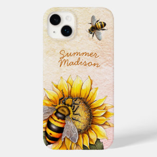 ヒマワリ蜂蜜ハチ夏のフローラスクリプト名 Case-Mate iPhone 14 PLUSケース