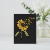 ヒマワリ蝶の女性の女の子フローラ蝶 ポストカード (スタンド正面)