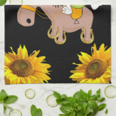 ヒマワリ蝶の馬キッチンタオル キッチンタオル (折り畳み)