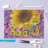 ヒマワリ蝶ティッシュペーパー 薄葉紙 (クラフト)