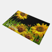ヒマワリ蝶ドアマット ドアマット (アングル)