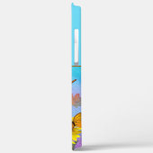 ヒマワリ蝶パターンモノグラムのイニシャル Case-Mate iPhoneケース (裏面 / 左)