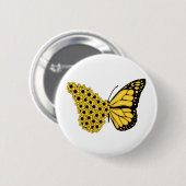 ヒマワリ蝶ヴィンテージ（昆虫）オオカバマダラ、モナーク 缶バッジ (正面&裏面)