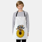 ヒマワリ蝶 エプロン (着用した状態)
