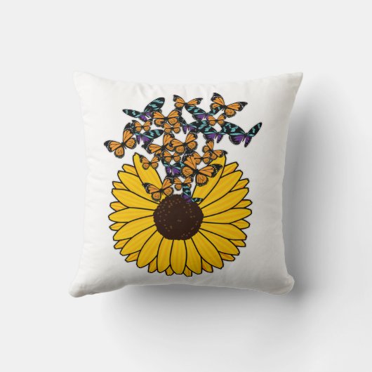 ヒマワリ蝶 クッション (裏面)