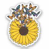 ヒマワリ蝶 シール (正面)