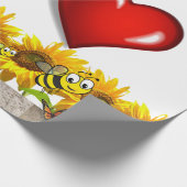 ヒマワリ蝶（昆虫）マルハナバチマットラッピング紙 ラッピングペーパー (角)