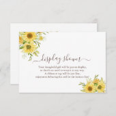 ヒマワリ表示ブライダルウェディングシャワー エンクロージャーカード (正面/裏面)