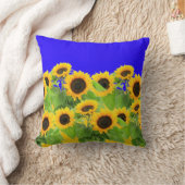 ヒマワリ装飾用クッションウクライナ国旗の色 クッション (ブランケット)