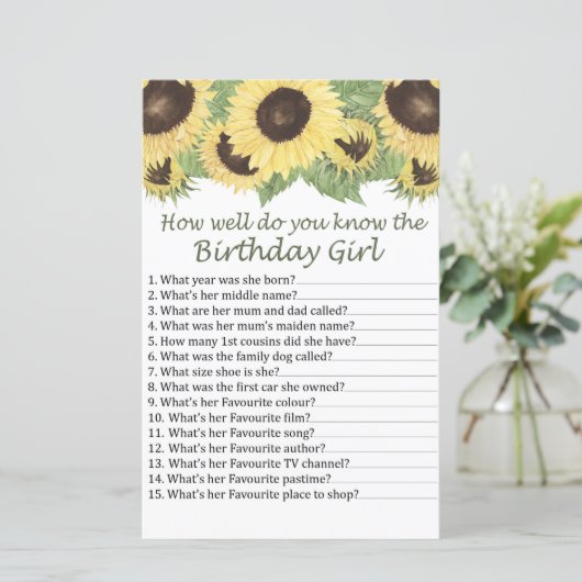 ヒマワリ誕生日の女の子をどれだけ知っているか (スタンド正面)